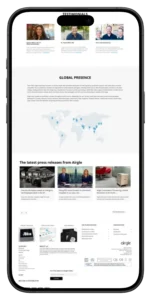 Airgle full website mobile view showing product range and global presence — WooCommerce healthcare website built by MarkupMarvel
