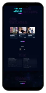 Neon Treehouse digital marketing agency website mobile design — custom WordPress development by MarkupMarvel
