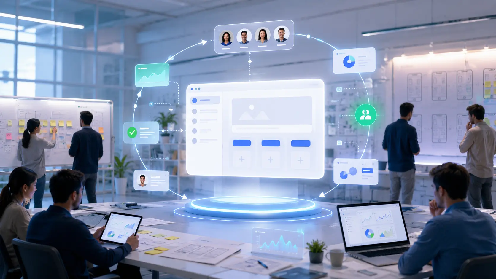 Build an MVP process showing rapid product validation, user feedback loops, and minimal feature building to test market demand without overengineering.