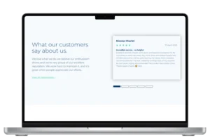 Customer testimonials and Trustpilot reviews section — London Vaccination Clinic WordPress website by MarkupMarvel