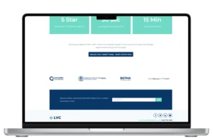 Healthcare booking CTA and trust badges section — CQC-regulated WordPress website built by MarkupMarvel for London Vaccination Clinic