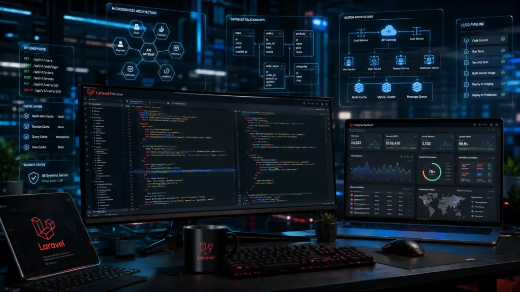 Side-by-side comparison of Node.js and Laravel backend architectures for SaaS platforms, highlighting performance, scalability, API development, and ecosystem differences.