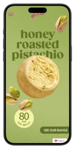 Little Moons honey roasted pistachio mochi mobile view — custom WordPress theme by MarkupMarvel