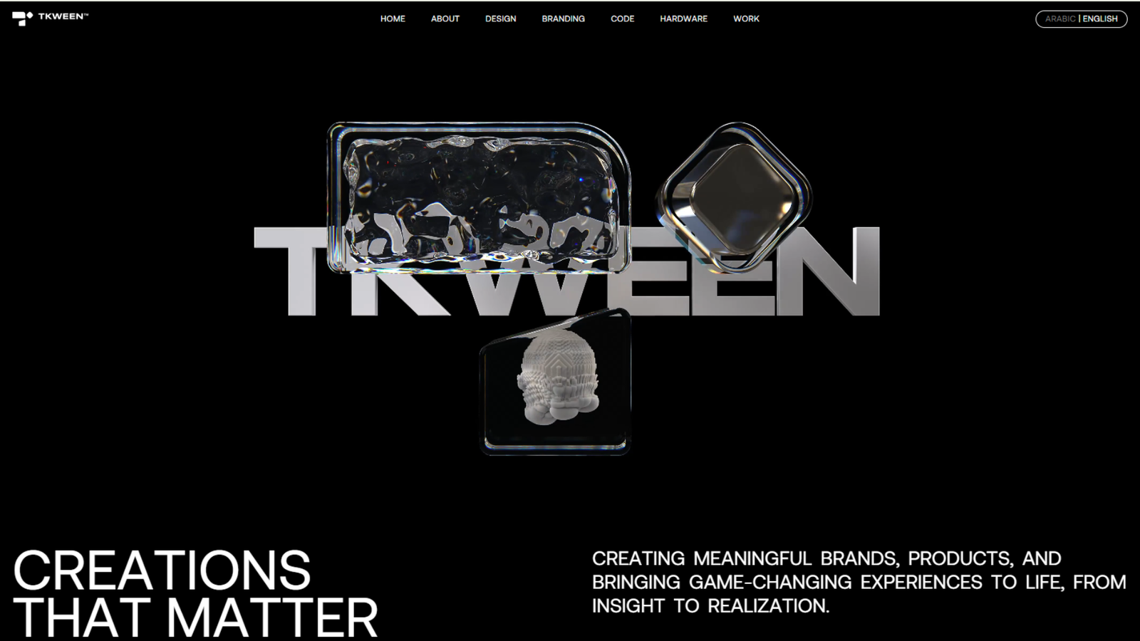 TKWeen Creations case study video — animated bilingual WordPress website with RTL Arabic support built by MarkupMarvel