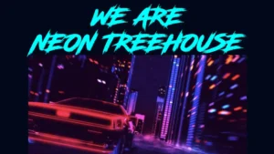 Neon Treehouse brand poster featuring vibrant neon typography — digital marketing agency website built by MarkupMarvel