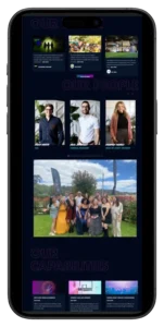 Neon Treehouse Our People section mobile view showcasing team and company capabilities — built by MarkupMarvel