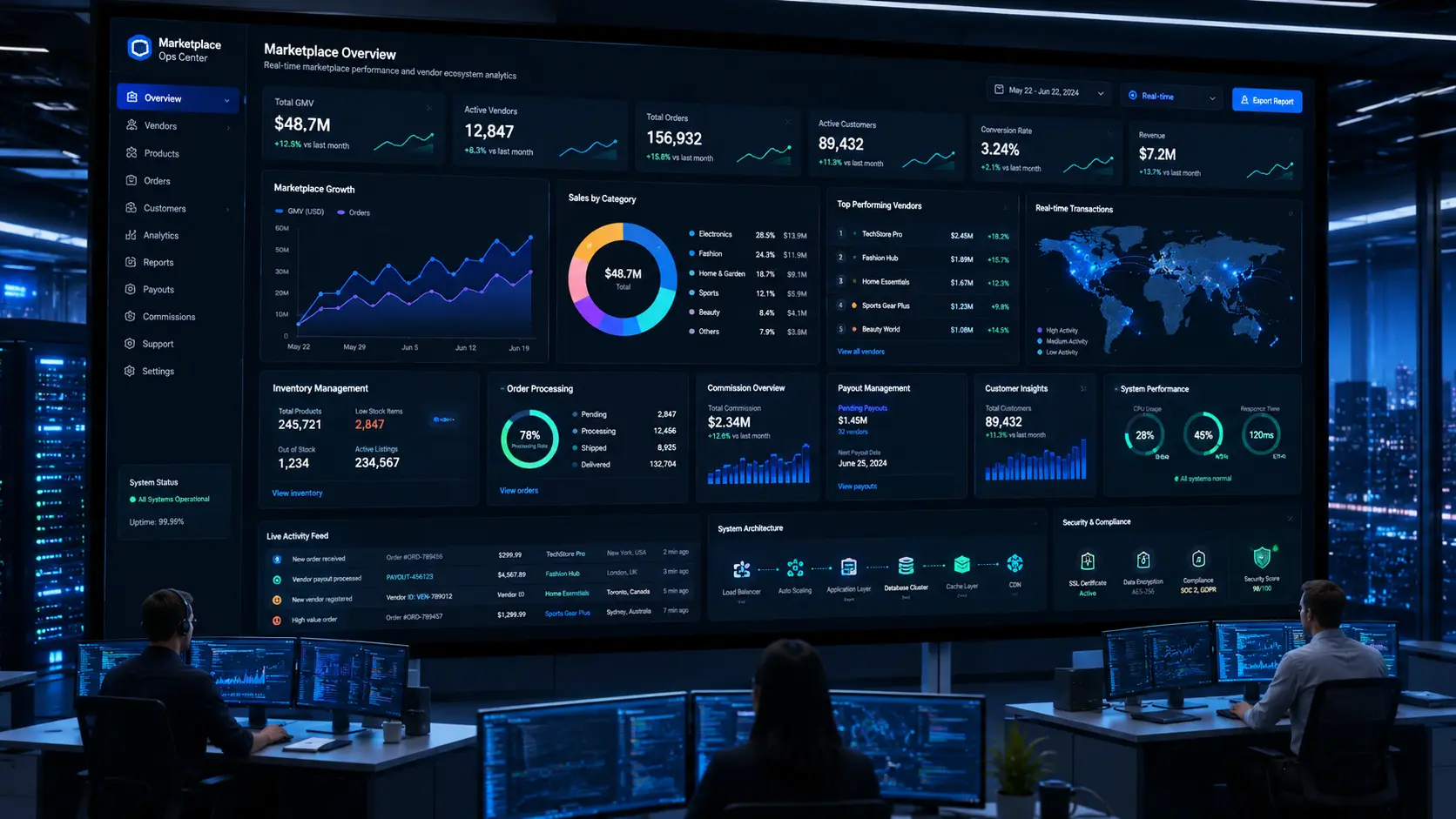 Vendor Dashboard Analytics and Sales Reporting